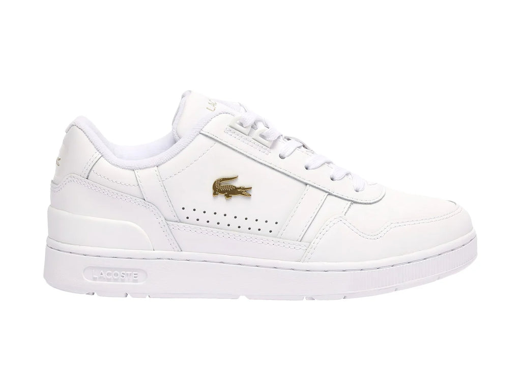 Tenis Lacoste T Clip Blanco y Oro para Mujer