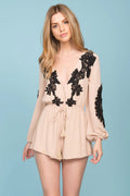 Cecile Lace Romper Mocha