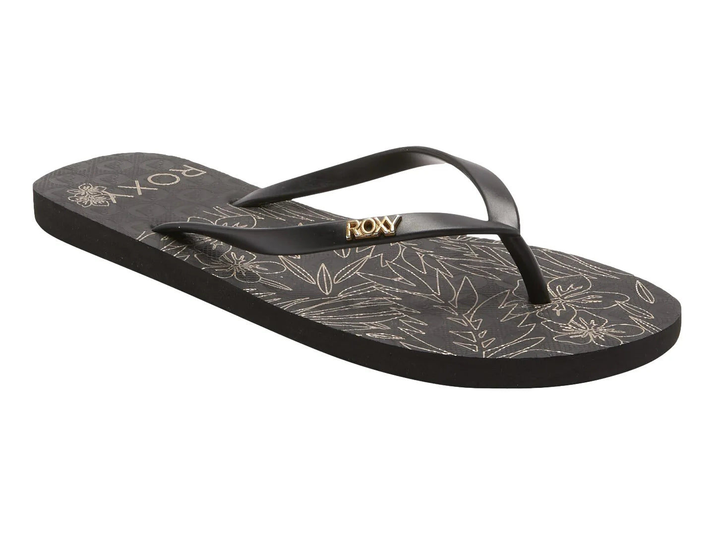 Sandalias Roxy Viva Stamp Negro y Dorado para Mujer
