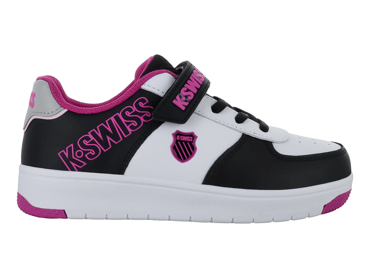 Tenis K SWISS Blanco Negro Fucsia para Niña