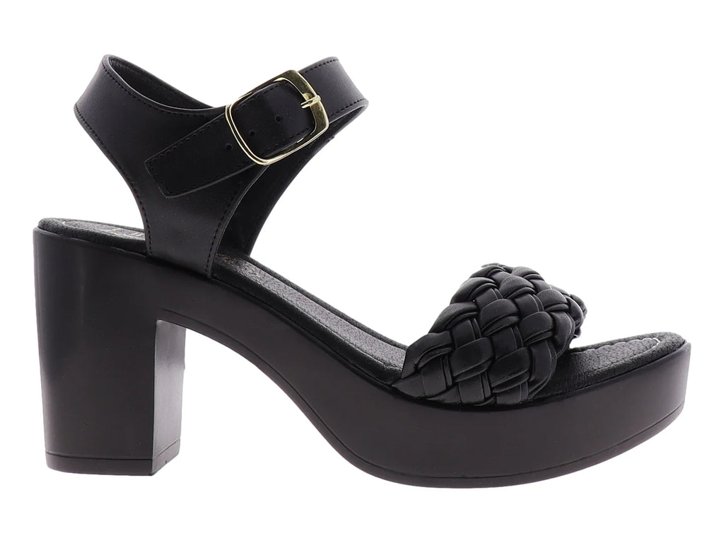 Sandalias de Tacón Luna Rosa Negro para Mujer