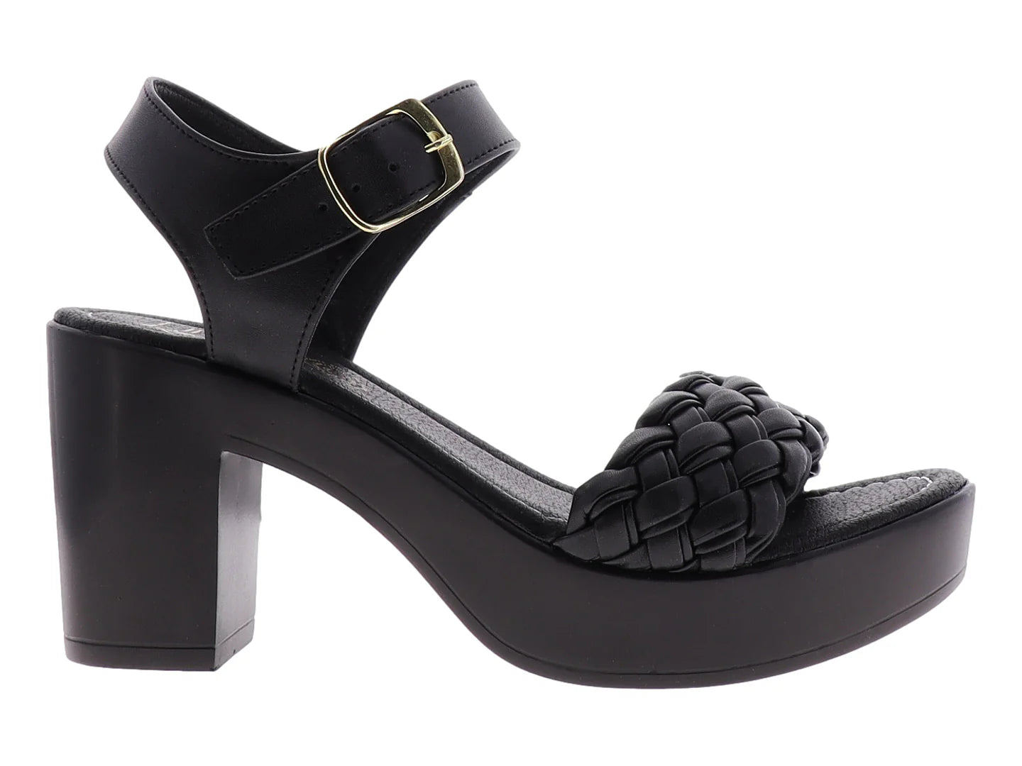 Sandalias de Tacón Luna Rosa Negro para Mujer