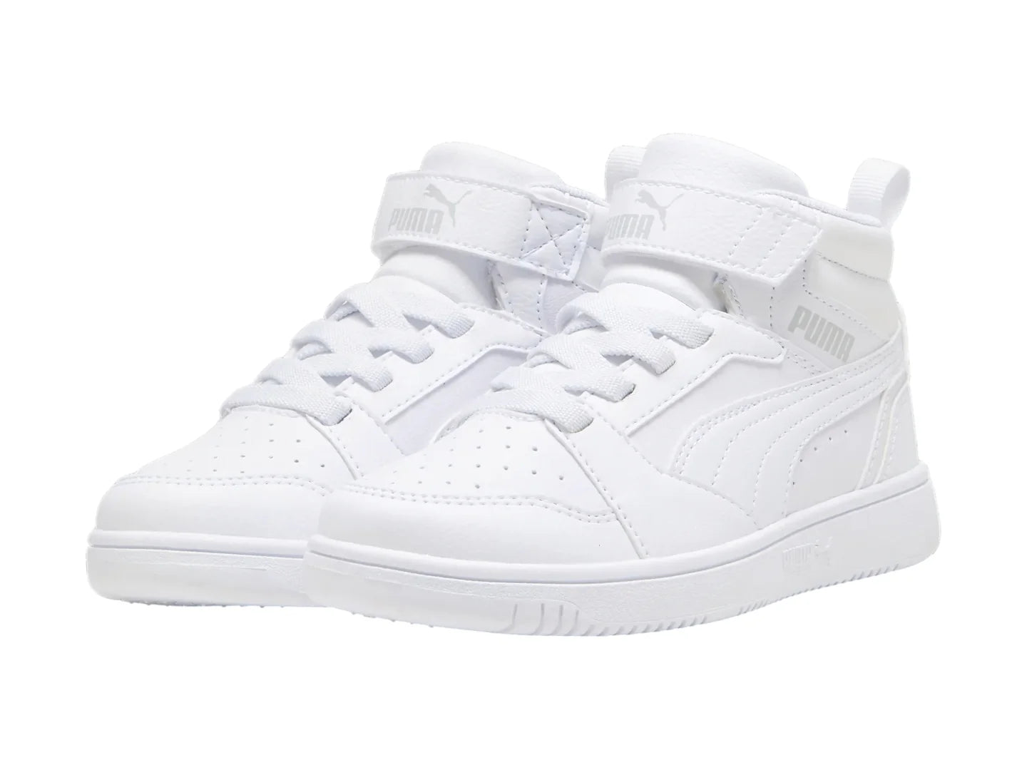Tenis PUMA Rebound V6 Mid Blancos para Niño