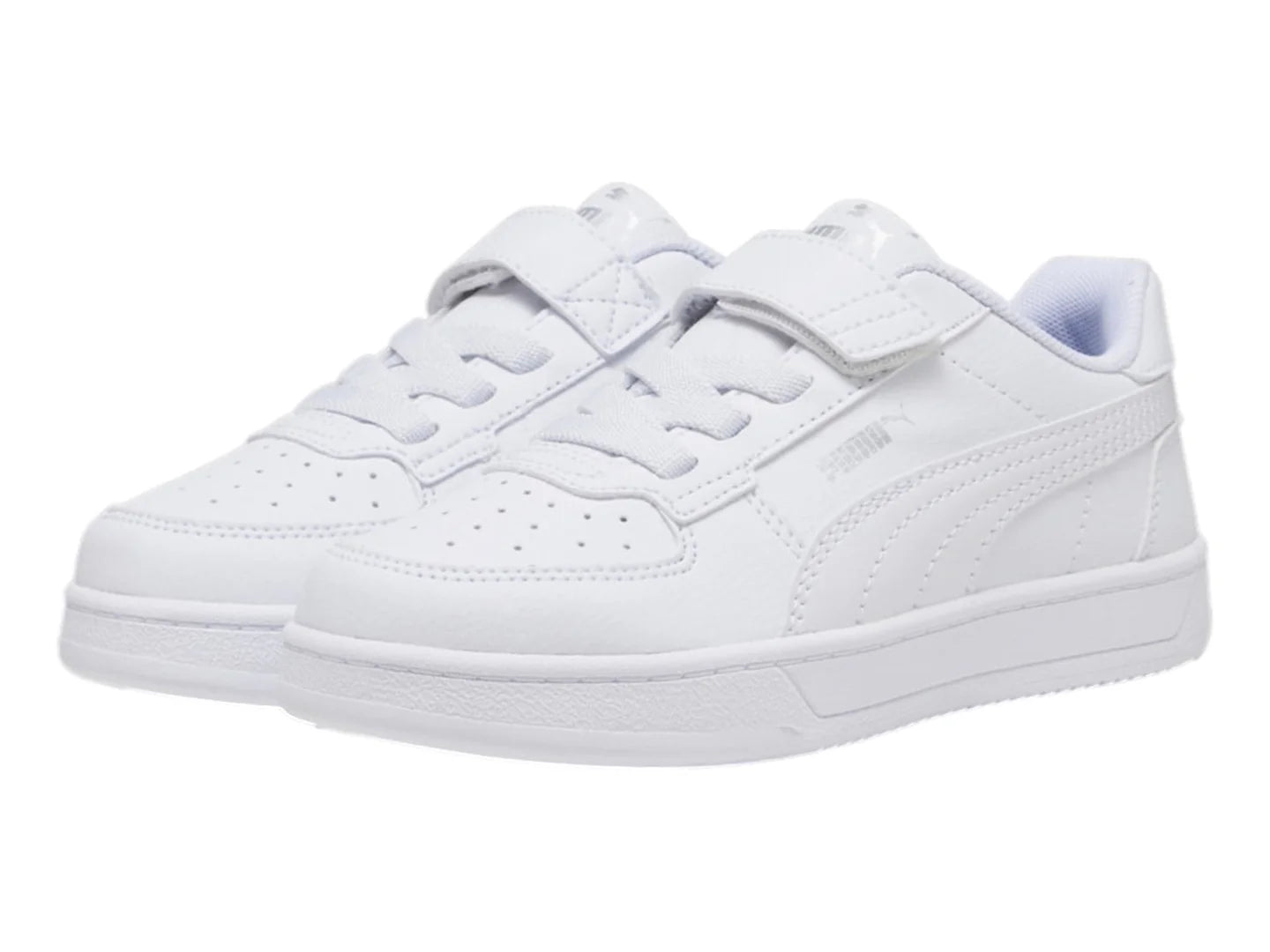 Tenis Puma Caven 20 Blanco y Plata para Niño