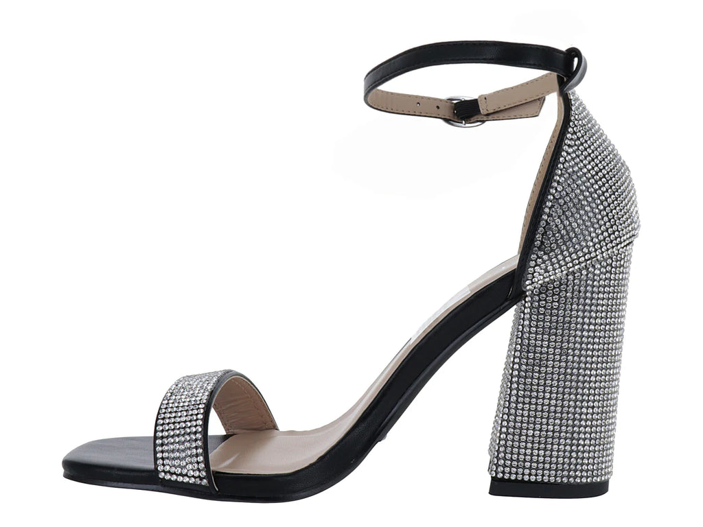 Sandalias Roze Negro con Cristales para Mujer