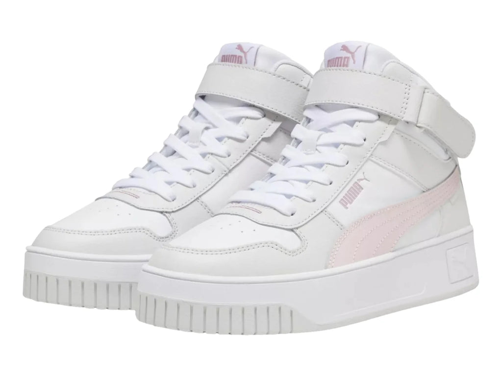 Tenis PUMA Carina Street Mid Blanco y Rosa para Mujer