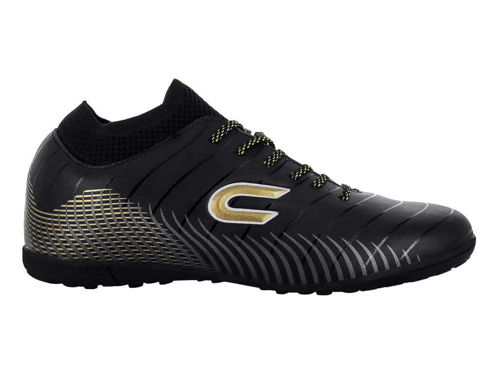 Tenis de Fútbol COURT Negro con Oro para Hombre