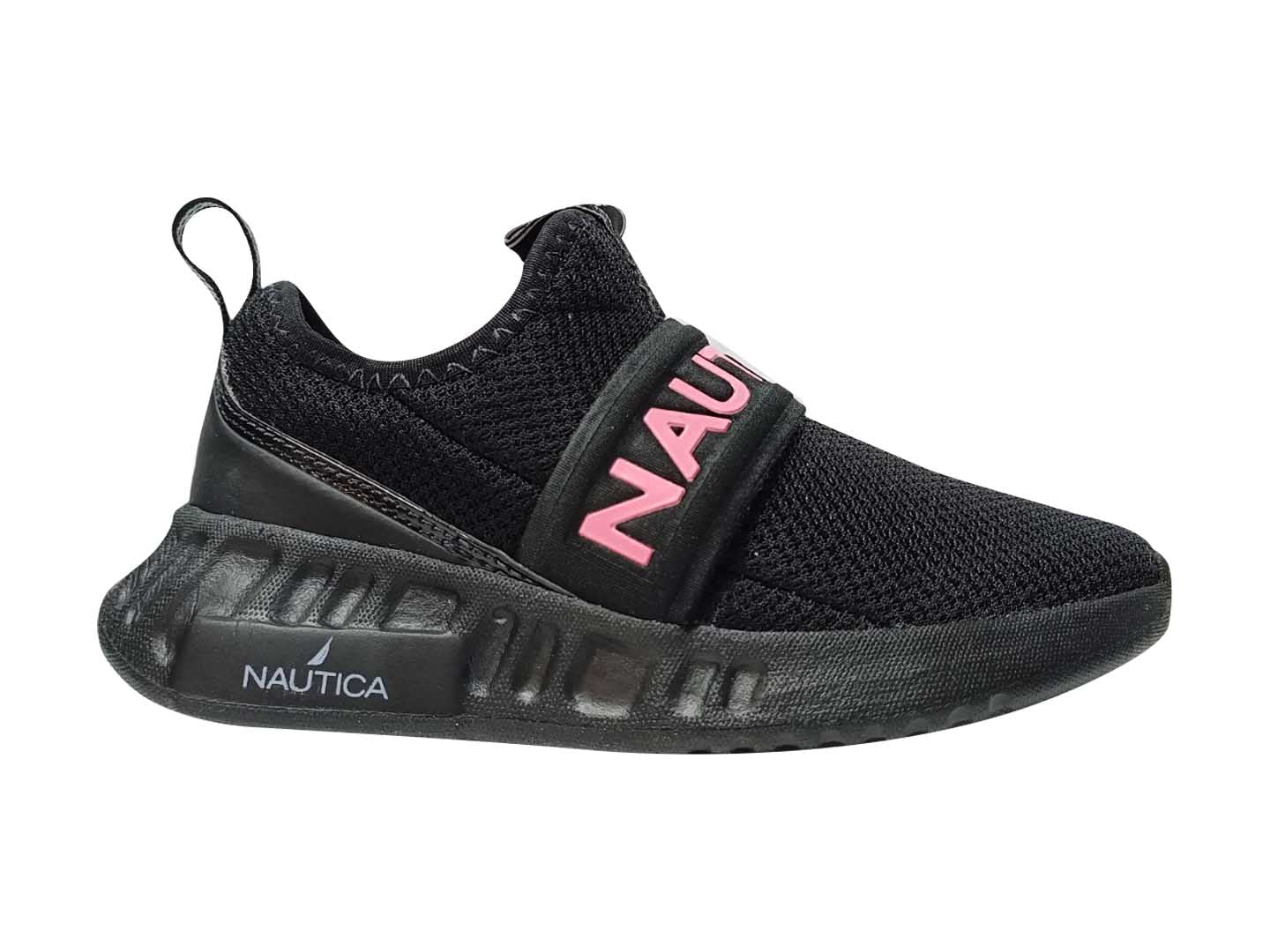 Tenis Nautica Negro Rosa para Niña