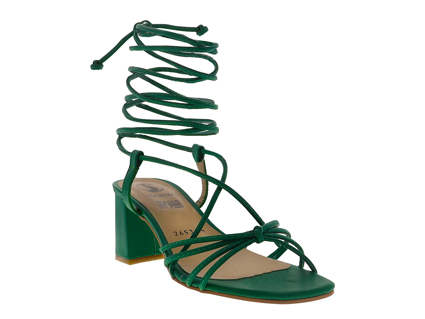 Sandalias Sary Verde Bandera Lace Up para Mujer