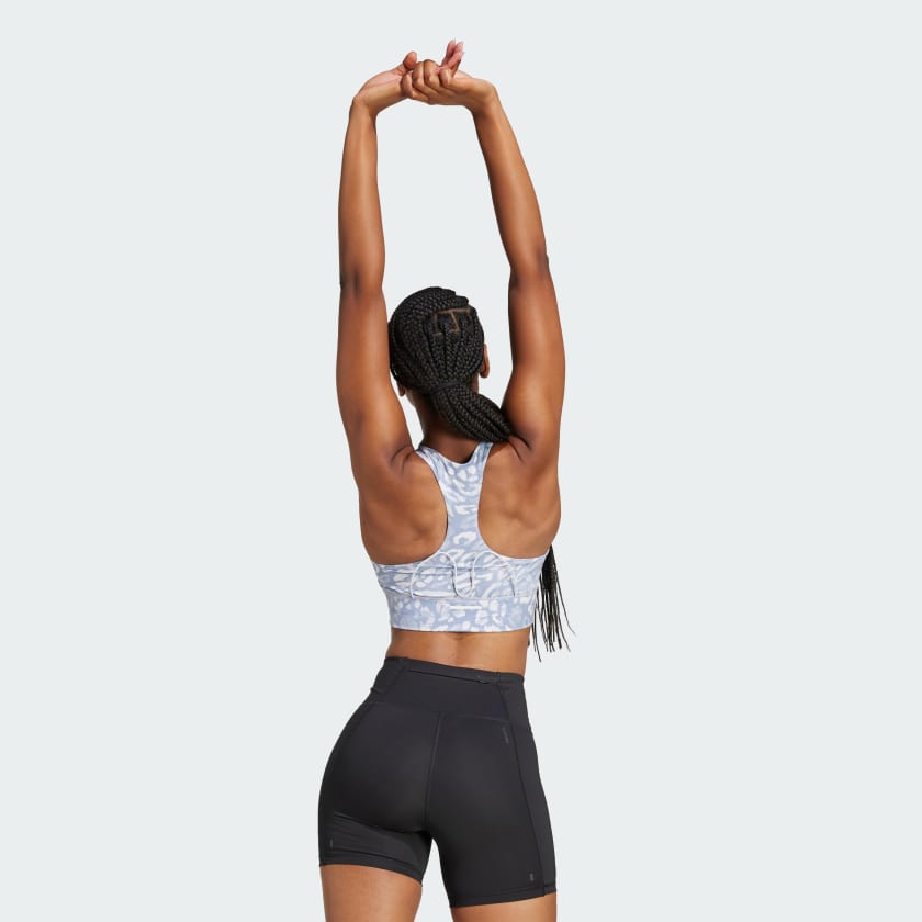 Women's adidas Own the Run Pocket Medium Support Print Bra