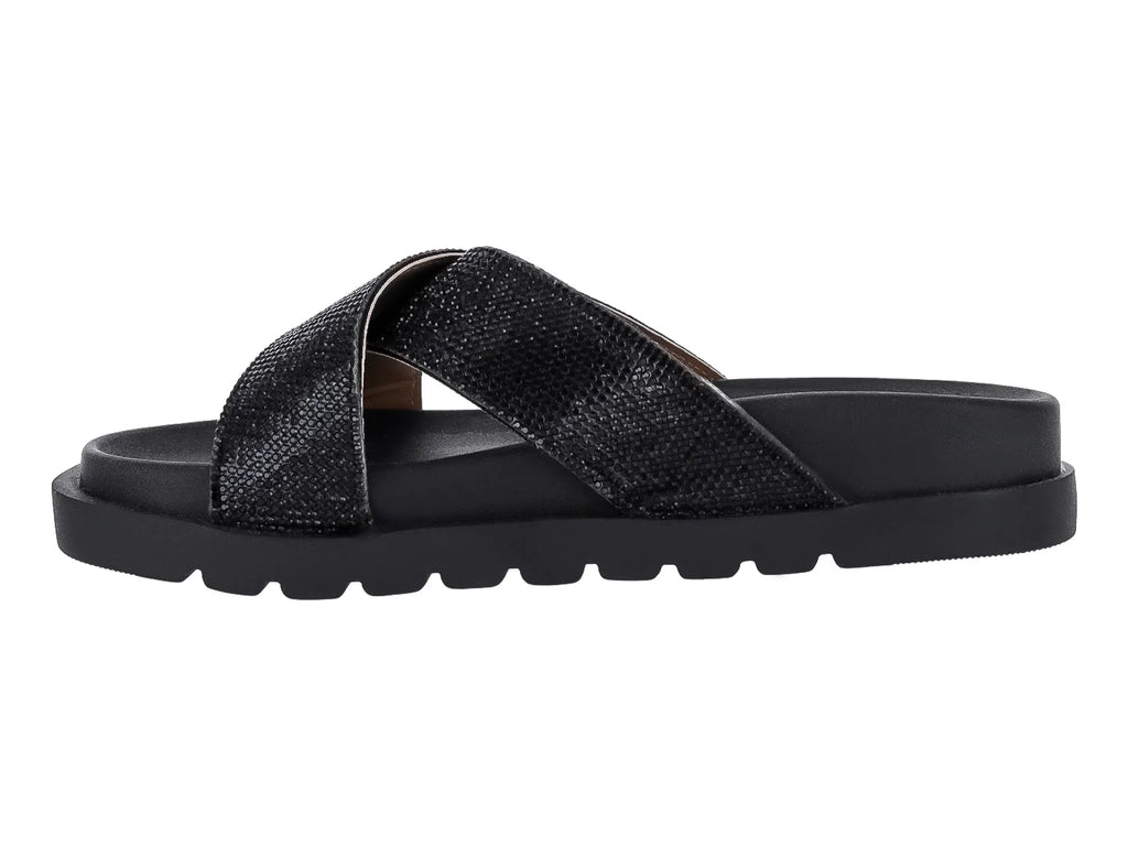 Sandalias Luna Rosa Negro con Pedrería para Mujer