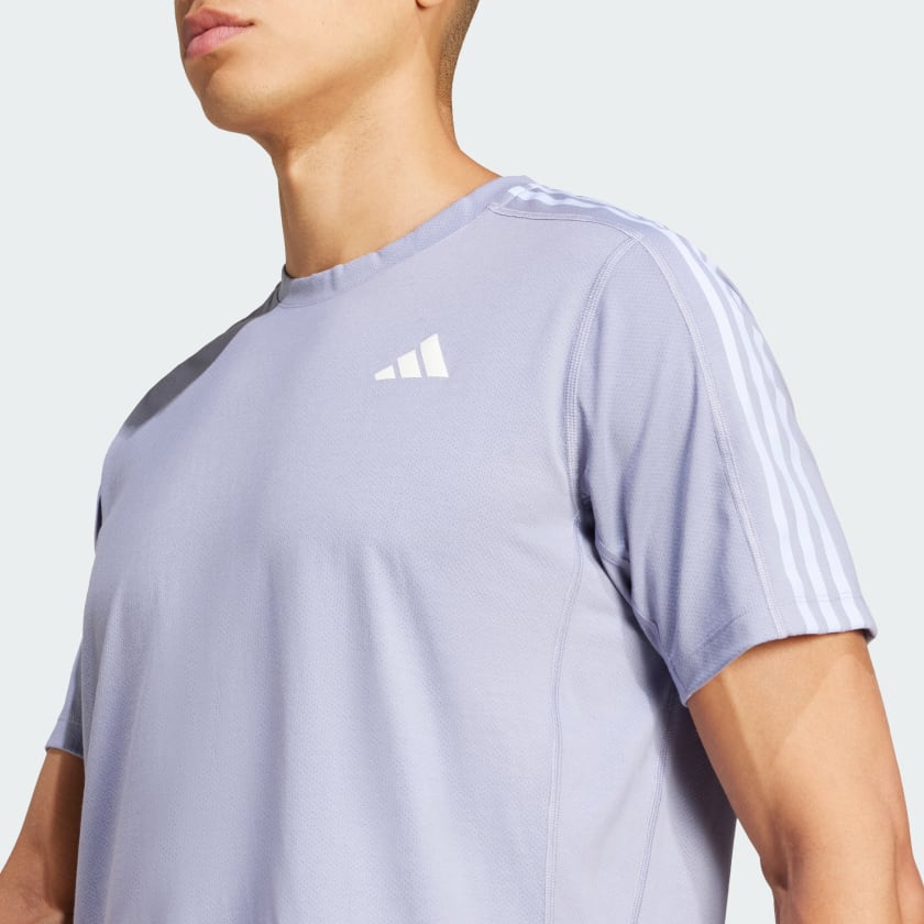 Men's adidas Own the Run 3-Stripes Tee