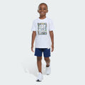 Kids' adidas Two-Piece Short Sleeve Graphic Cotton Tee and 3-Stripes Shorts Set