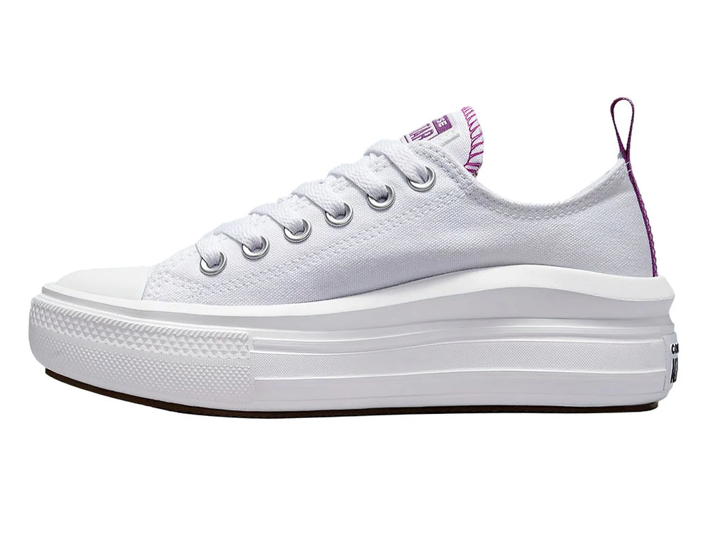Tenis Converse Chuck Taylor All Star Move Blanco y Morado para Niña