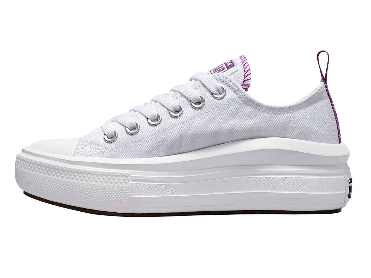 Tenis Converse Chuck Taylor All Star Move Blanco y Morado para Niña