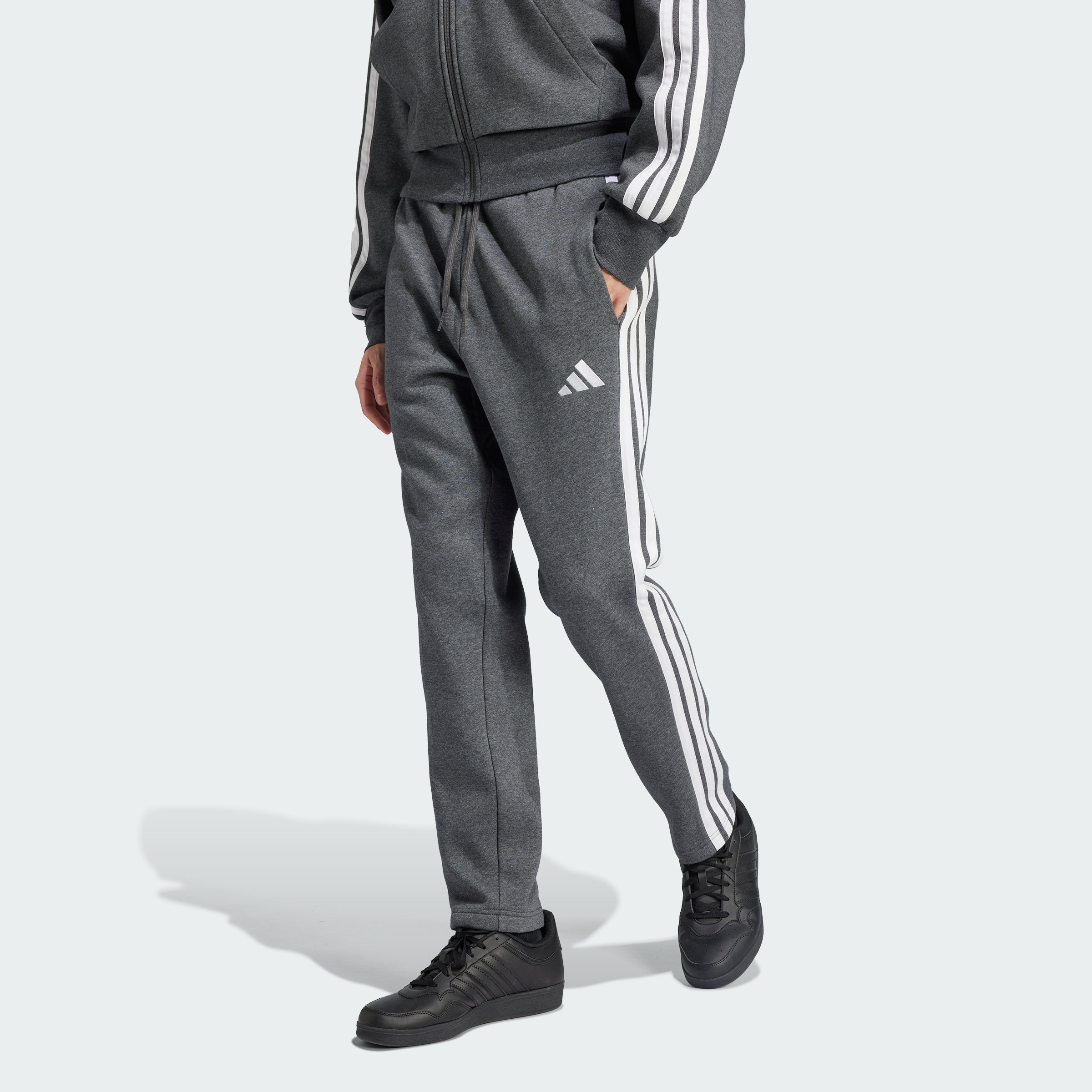 Men's adidas Essentials 3-Stripes Open Hem Fleece Pants