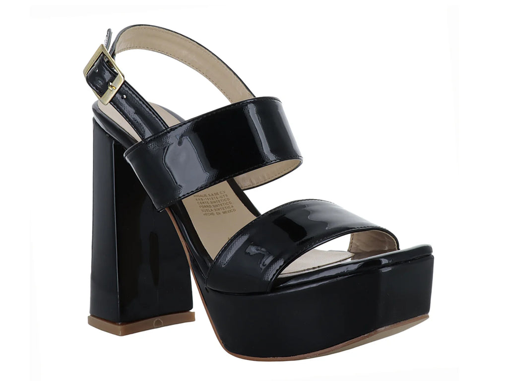 Sandalias ROZE de Charol Negro para Mujer