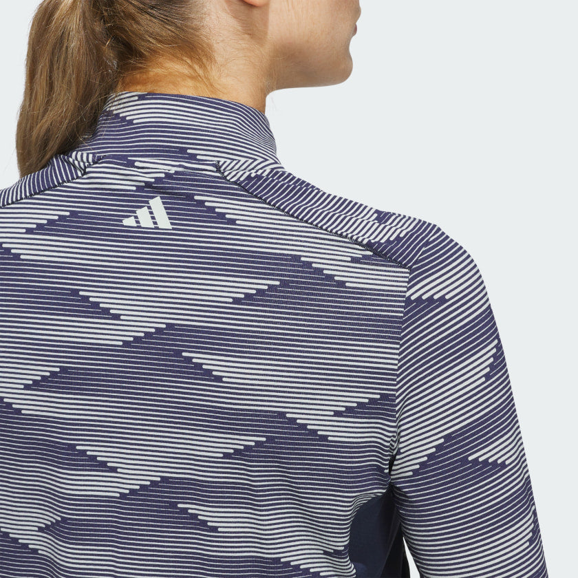 Women's adidas Ultimate365 Printed Quarter-Zip Mock Polo Shirt
