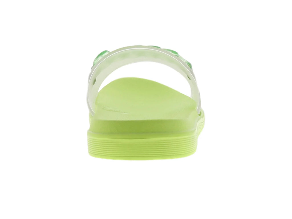 Sandalias Elega Verde Limón Transparente para Mujer
