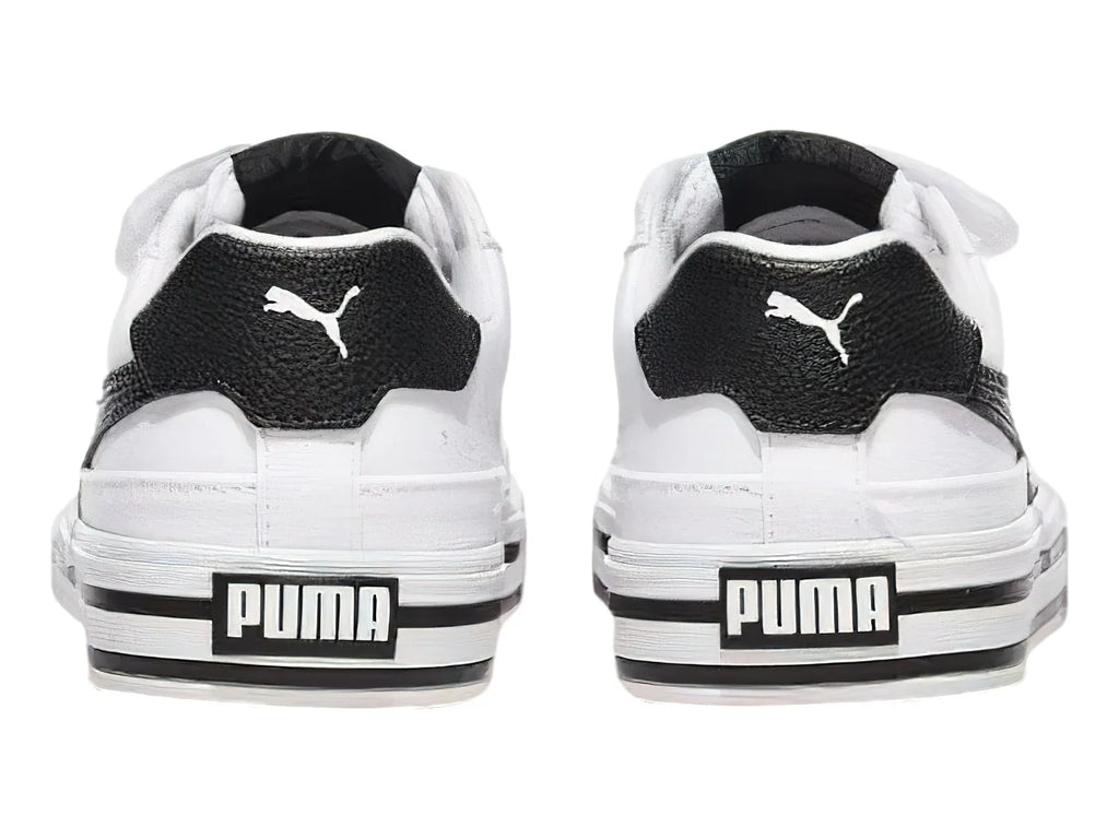Tenis PUMA Court Classic Vulc Blanco y Negro para Niño