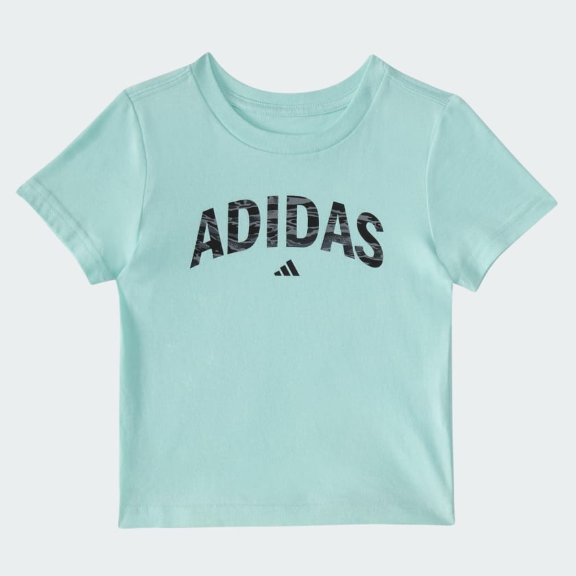 Kids' adidas Two-Piece Short Sleeve Tee and Camo 3-Stripes Woven Shorts Set