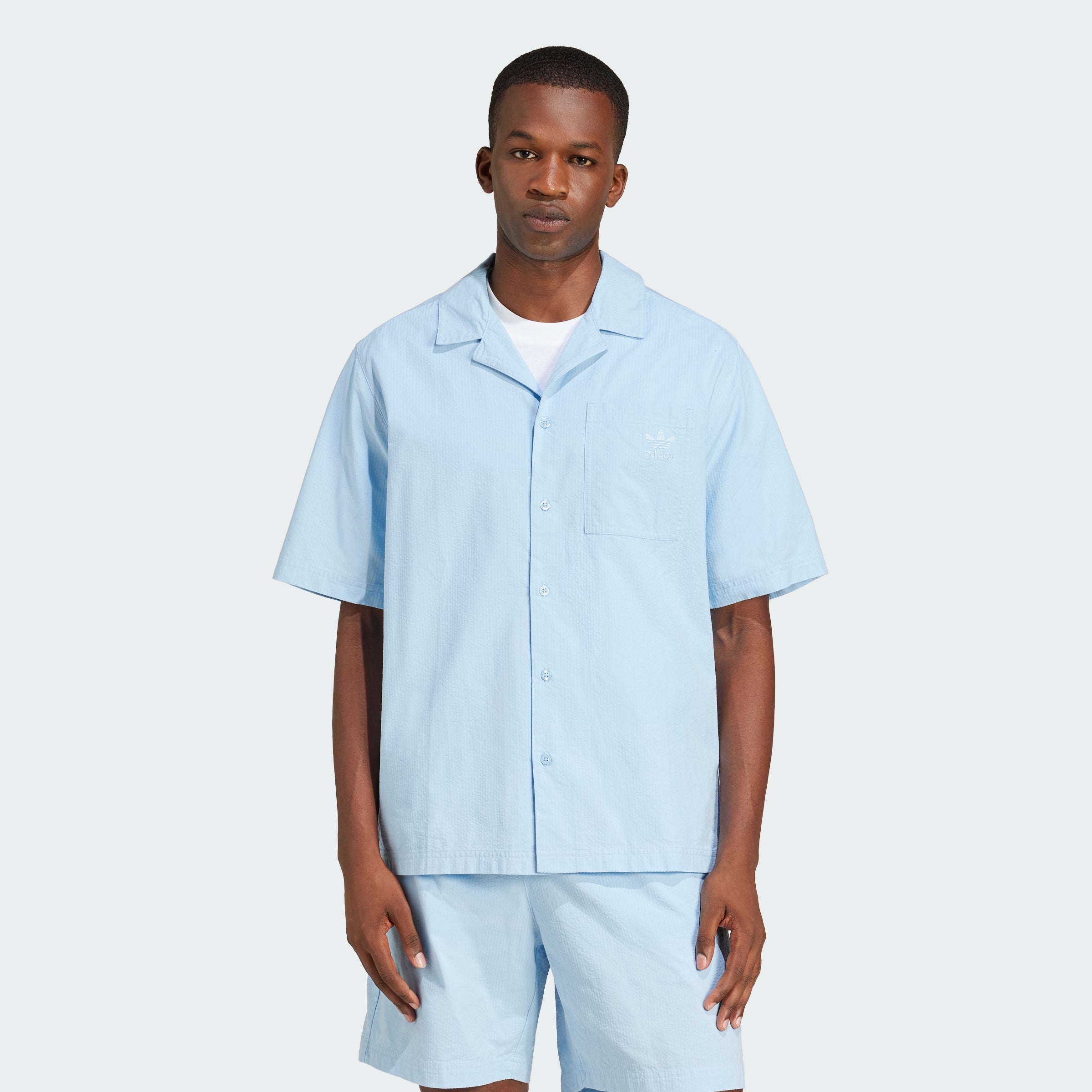 Men's adidas Essentials Seersucker Short Sleeve Shirt