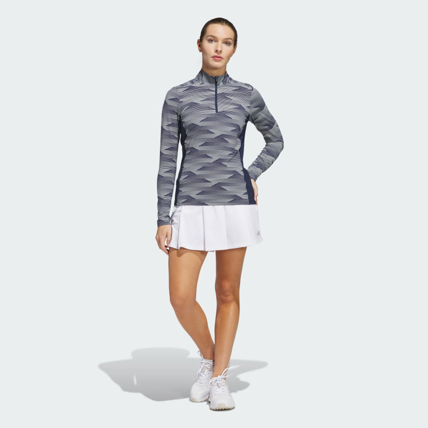 Women's adidas Ultimate365 Printed Quarter-Zip Mock Polo Shirt