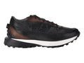 Tenis Cuadra de Piel de Pitón Gris y Negro para Hombre