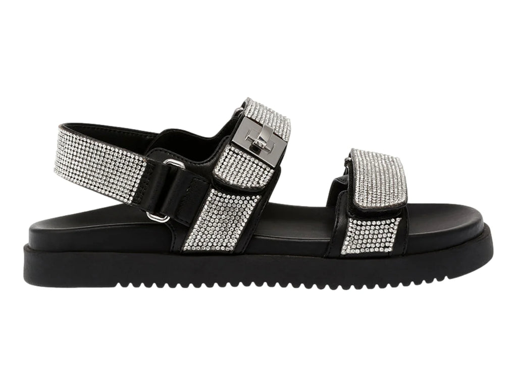Sandalias Steve Madden Negro Plata para Mujer