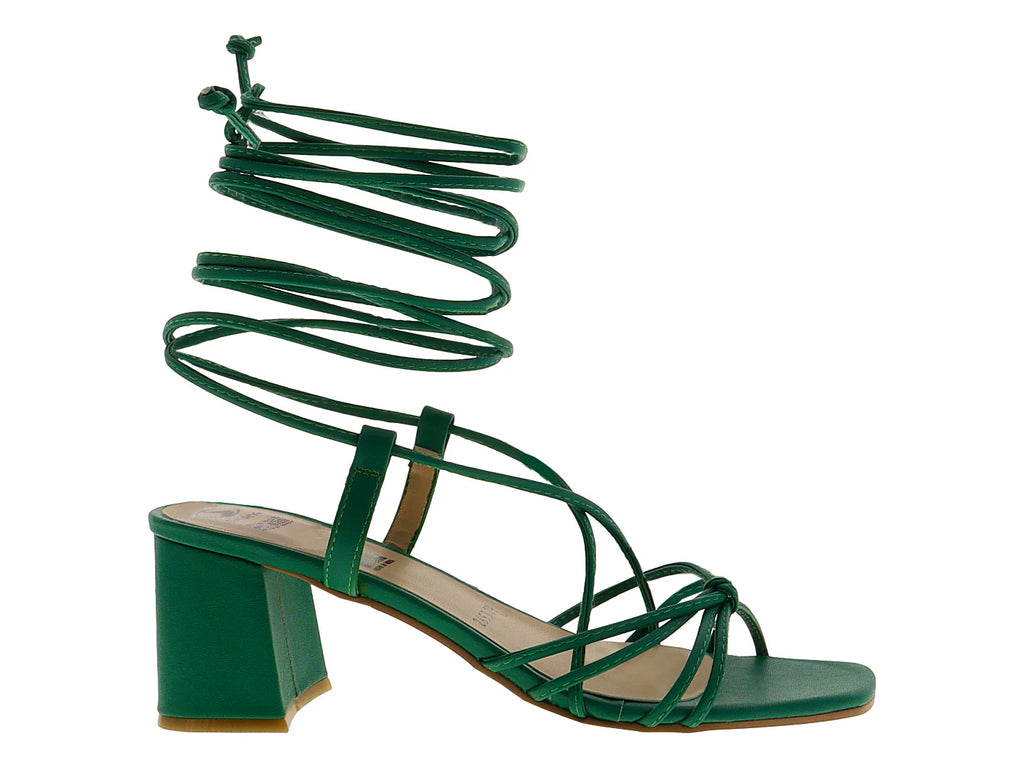 Sandalias Sary Verde Bandera Lace Up para Mujer