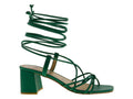 Sandalias Sary Verde Bandera Lace Up para Mujer