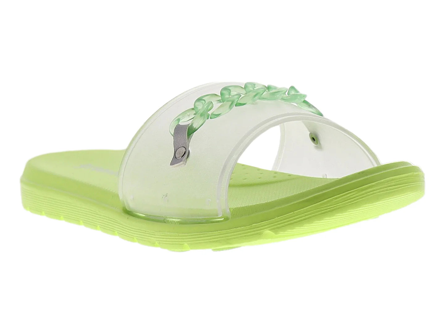 Sandalias Elega Verde Limón Transparente para Mujer