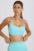 Soft Active Cross-Back Sports Bra in Aqua