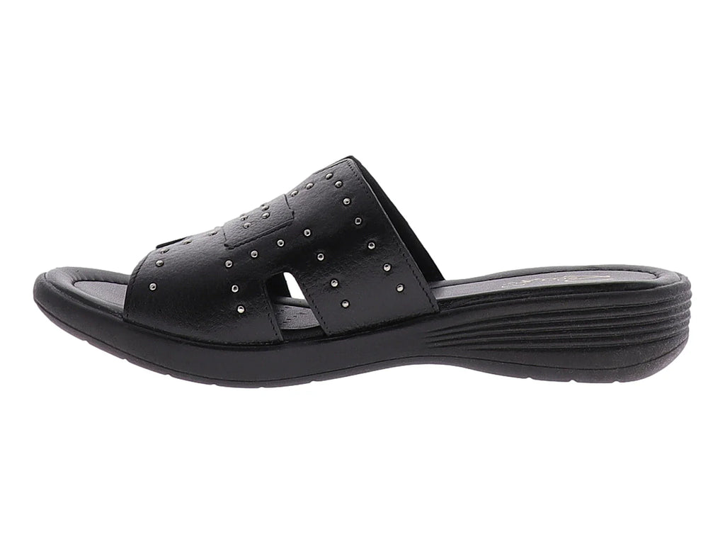 Sandalias Relax de Piel Negro para Mujer