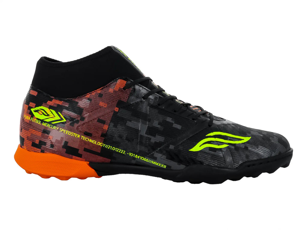 Tenis de Fútbol Furia Negro Naranja para Hombre