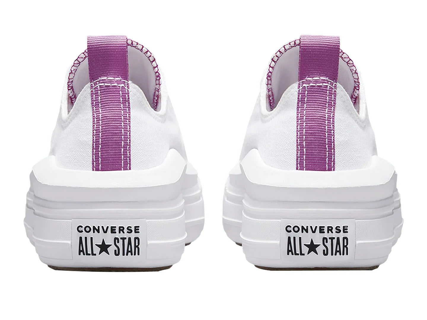 Tenis Converse Chuck Taylor All Star Move Blanco y Morado para Niña
