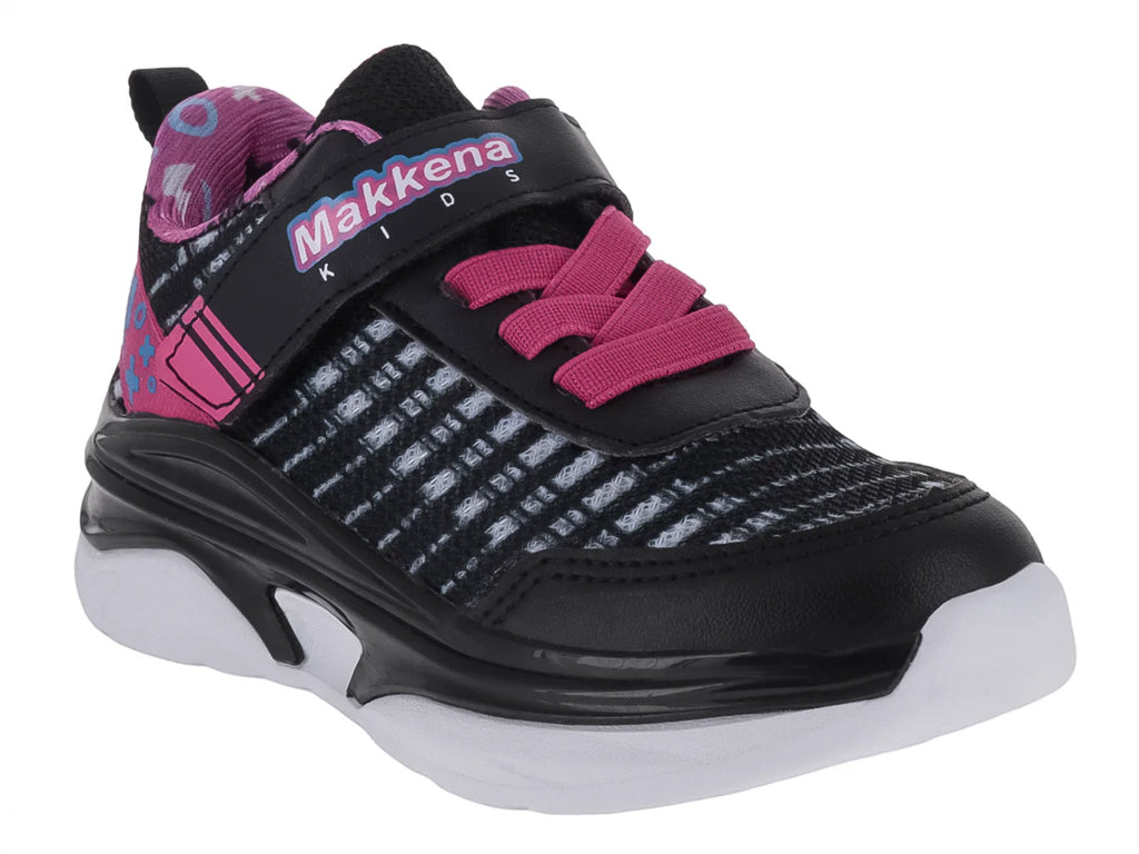 Tenis Makena Negro y Fucsia para Niña