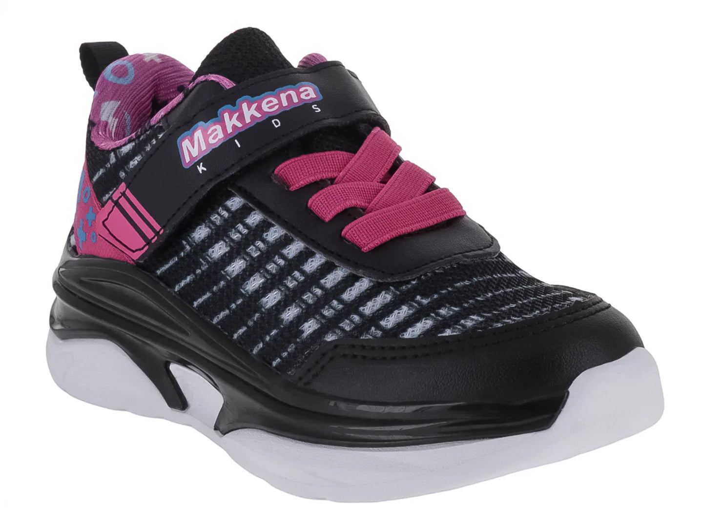 Tenis Makena Negro y Fucsia para Niña