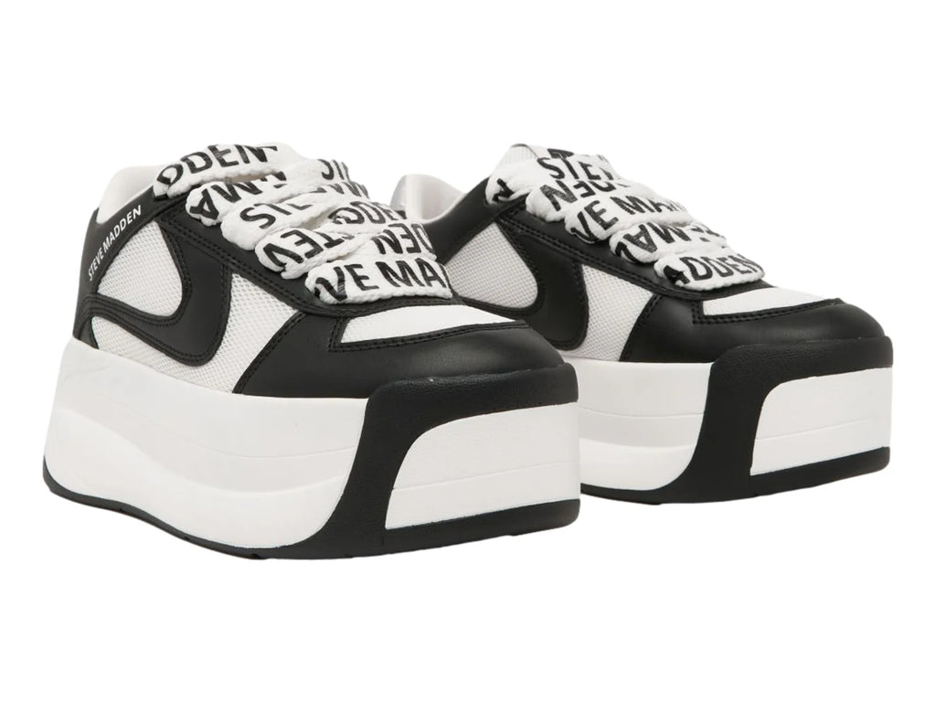 Tenis Steve Madden Charge Up Blanco y Negro para Mujer
