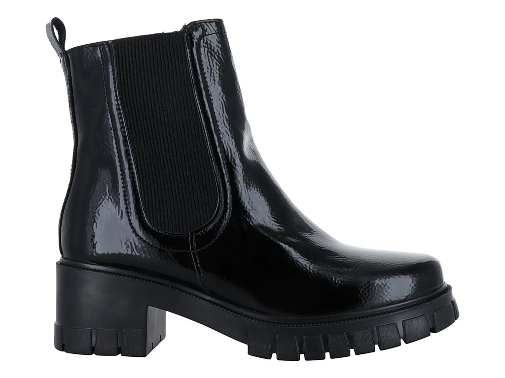 Botines Luna Rosa de Charol Negro para Mujer