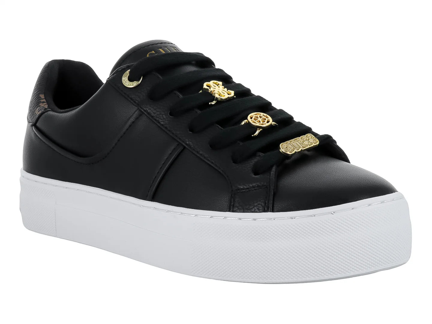 Tenis Guess Negros con Detalles Dorados para Mujer