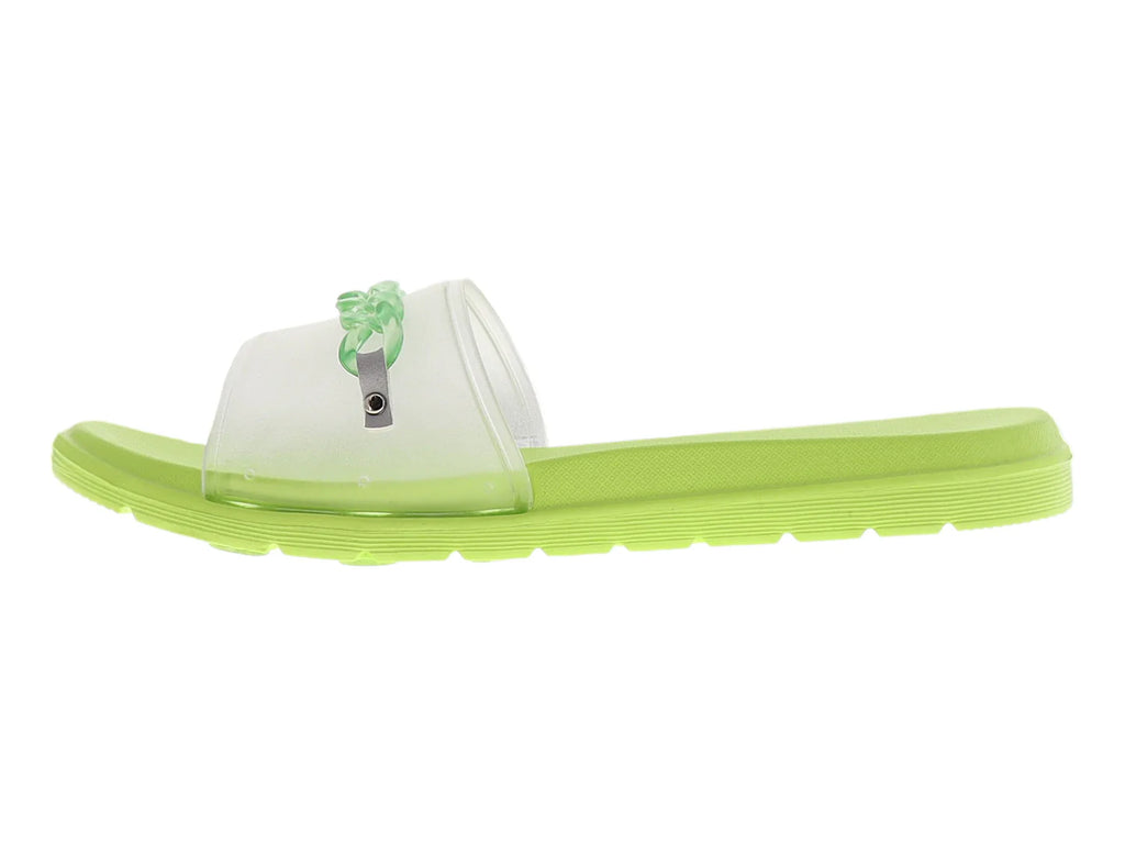 Sandalias Elega Verde Limón Transparente para Mujer