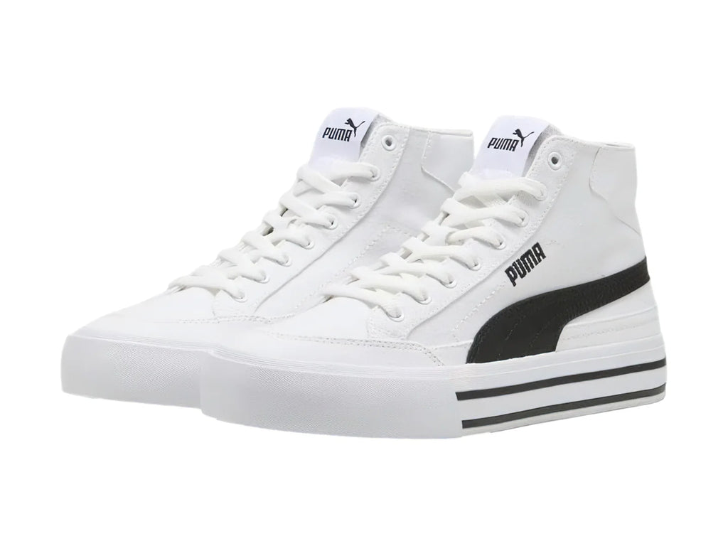 Tenis PUMA Court Classic Vulc Mid Blanco y Negro para Hombre