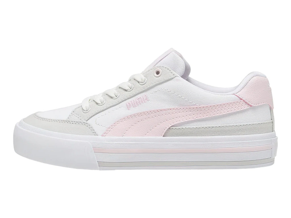 Tenis PUMA Court Classic Vulc Blanco y Rosa para Mujer