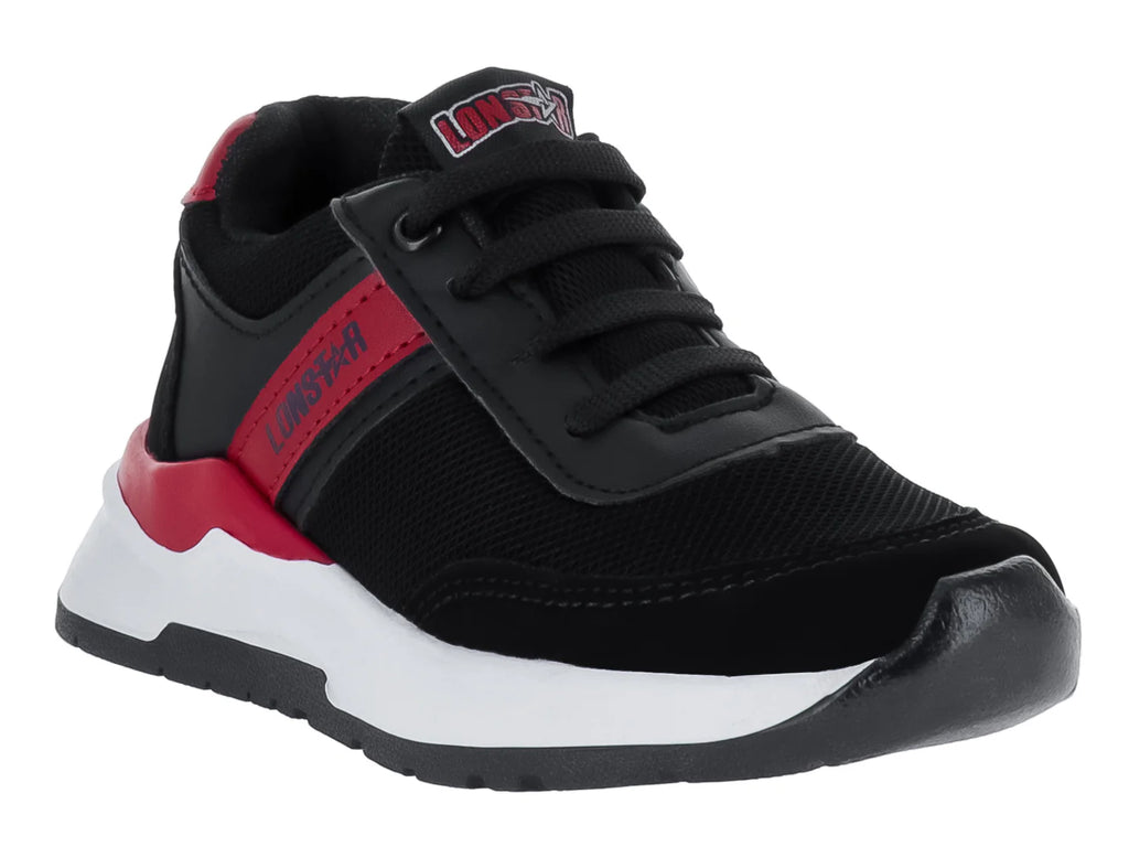 Tenis Lonstar Unlimited Negro Rojo para Niño