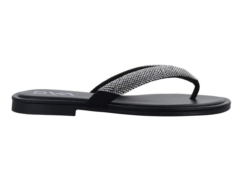 Sandalias Donova Negro con Piedras para Mujer