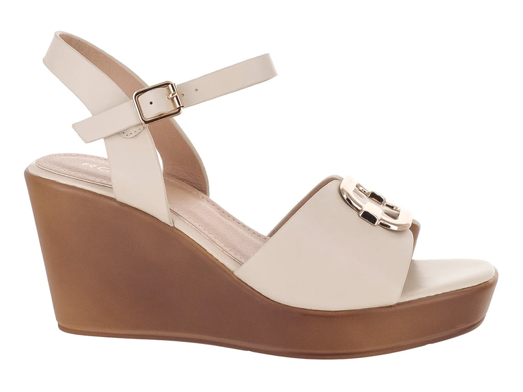 Sandalias ROZE Cuña Beige para Mujer