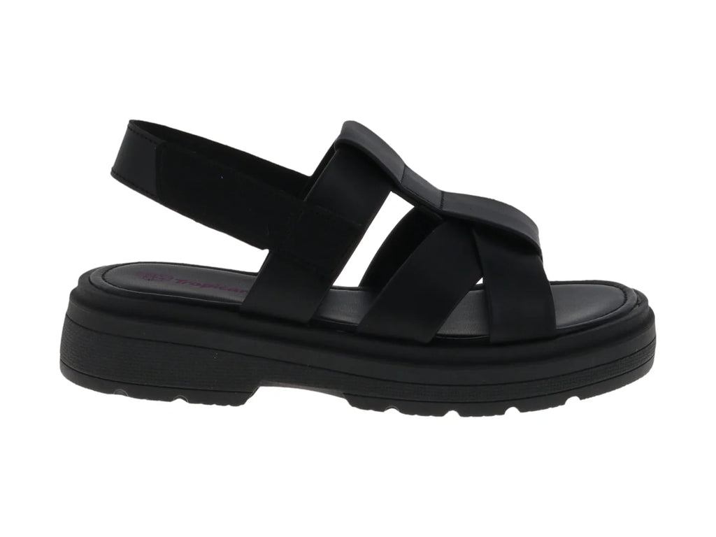 Sandalias Tropicana Negras de Plataforma para Niña