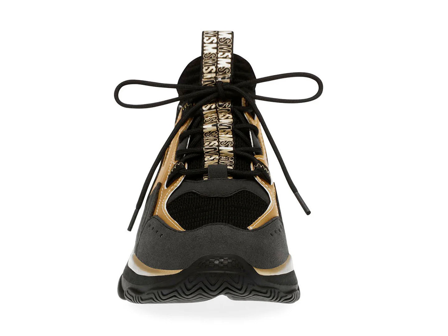 Tenis Steve Madden Match Box Negro y Dorado para Mujer