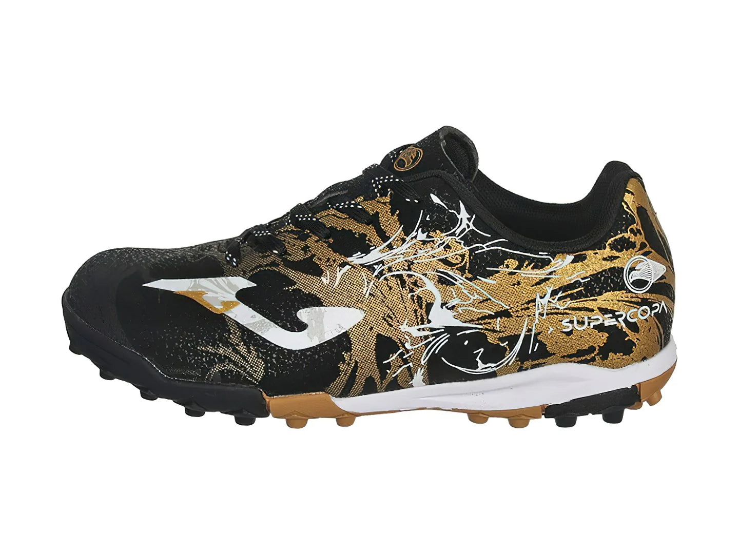 Tenis de Fútbol Joma Super Copa Negro y Dorado para Niño